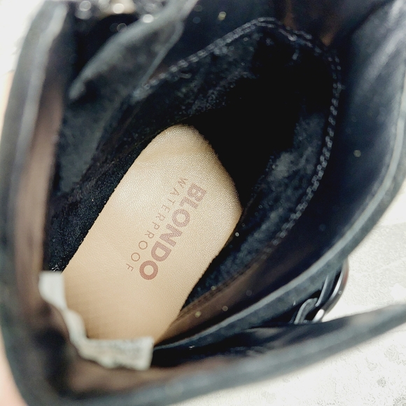 NEW Blondo Giovanni Waterproof Black Nubuck Leather Chunky Ankle Boots E416 - Picture 10 of 12